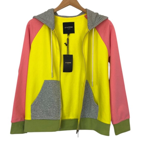 Le Superbe Freestyle Zip Up Hoodie Size Medium NWT Colorblock Multicolor - Picture 4 of 11